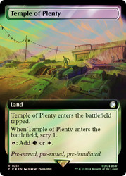 Temple of Plenty (Extended Art) (Surge Foil)\nFallout Commander - Alternate Foil Variants\nSingle\nMagic The Gathering
