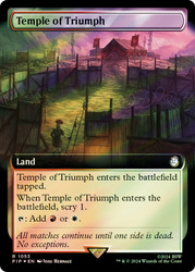 Temple of Triumph (Extended Art) (Surge Foil)\nFallout Commander - Alternate Foil Variants\nSingle\nMagic The Gathering