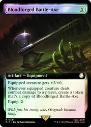 Bloodforged Battle-Axe (Extended Art)\nFallout Commander - Variants\nSingle\nMagic The Gathering