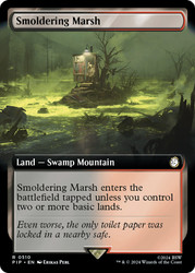 Smoldering Marsh (Extended Art)\nFallout Commander - Variants\nSingle\nMagic The Gathering