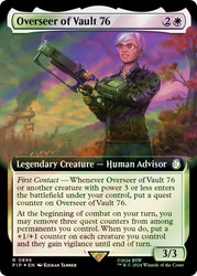 Overseer of Vault 76 (Extended Art) (Surge Foil)\nFallout Commander - Alternate Foil Variants\nSingle\nMagic The Gathering