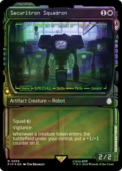Securitron Squadron (Showcase) (Surge Foil)\nFallout Commander - Alternate Foil Variants\nSingle\nMagic The Gathering
