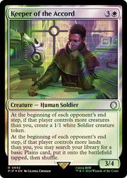 Keeper of the Accord (Surge Foil)\nFallout Commander - Alternate Foil\nSingle\nMagic The Gathering