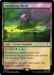 Smoldering Marsh (Surge Foil)\nFallout Commander - Alternate Foil\nSingle\nMagic The Gathering