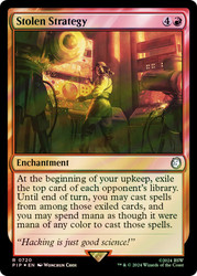 Stolen Strategy (Surge Foil)\nFallout Commander - Alternate Foil\nSingle\nMagic The Gathering