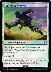 Lightning Greaves (Surge Foil)\nFallout Commander - Alternate Foil\nSingle\nMagic The Gathering