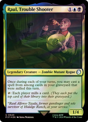 Raul, Trouble Shooter (Surge Foil)\nFallout Commander - Alternate Foil\nSingle\nMagic The Gathering