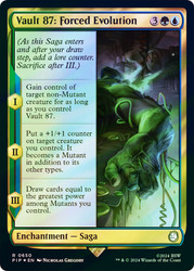 Vault 87: Forced Evolution (Surge Foil)\nFallout Commander - Alternate Foil\nSingle\nMagic The Gathering