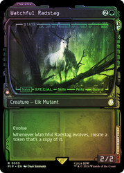 Watchful Radstag (Showcase)\nFallout Commander - Variants\nSingle\nMagic The Gathering