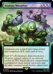 Biomass Mutation (Extended Art) (Surge Foil)\nFallout Commander - Alternate Foil Variants\nSingle\nMagic The Gathering