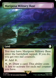 Mariposa Military Base (Extended Art) (Surge Foil)\nFallout Commander - Alternate Foil Variants\nSingle\nMagic The Gathering