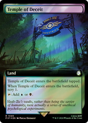 Temple of Deceit (Extended Art) (Surge Foil)\nFallout Commander - Alternate Foil Variants\nSingle\nMagic The Gathering