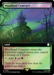 Woodland Cemetery (Extended Art) (Surge Foil)\nFallout Commander - Alternate Foil Variants\nSingle\nMagic The Gathering