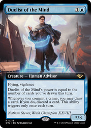 Duelist of the Mind (Extended Art)\nOutlaws of Thunder Junction - Variants\nSingle\nMagic The Gathering