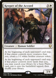 Keeper of the Accord (Promo Pack) (Commander Legends)\nPromo: Planeswalker Stamped\nSingle\nMagic The Gathering