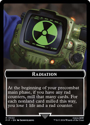 {Radiation} // {Treasure Token} (#018)\nFallout Commander\nSingle\nMagic The Gathering