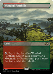 Wooded Foothills (Borderless)\nModern Horizons 3 - Variants\nSingle\nMagic The Gathering