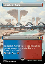 Spirebluff Canal (Borderless)\nOutlaws of Thunder Junction - Variants\nSingle\nMagic The Gathering