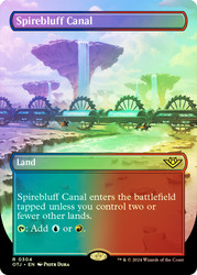 Spirebluff Canal (Borderless)\nOutlaws of Thunder Junction - Variants\nSingle\nMagic The Gathering