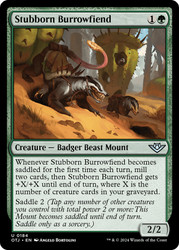 Stubborn Burrowfiend\nOutlaws of Thunder Junction\nSingle\nMagic The Gathering