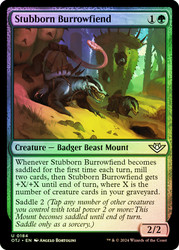 Stubborn Burrowfiend\nOutlaws of Thunder Junction\nSingle\nMagic The Gathering