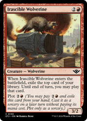 Irascible Wolverine\nOutlaws of Thunder Junction\nSingle\nMagic The Gathering