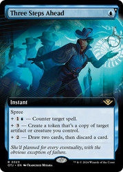 Three Steps Ahead (Extended Art)\nOutlaws of Thunder Junction - Variants\nSingle\nMagic The Gathering