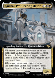 Kambal, Profiteering Mayor (Extended Art)\nOutlaws of Thunder Junction - Variants\nSingle\nMagic The Gathering