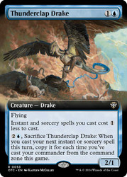 Thunderclap Drake (Extended Art)\nOutlaws of Thunder Junction Commander - Variants\nSingle\nMagic The Gathering