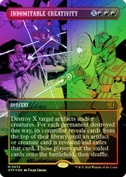 Indomitable Creativity (Borderless) (Textured Foil)\nBreaking News - Alternate Foil\nSingle\nMagic The Gathering