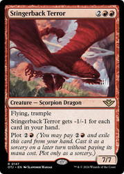 Stingerback Terror (Promo Pack) (Outlaws of Thunder Junction)\nPromo: Planeswalker Stamped\nSingle\nMagic The Gathering