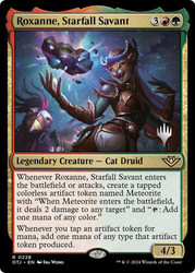 Roxanne, Starfall Savant (Promo Pack) (Outlaws of Thunder Junction)\nPromo: Planeswalker Stamped\nSingle\nMagic The Gathering