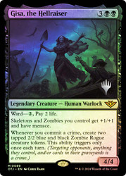 Gisa, the Hellraiser (Promo Pack) (Outlaws of Thunder Junction)\nPromo: Planeswalker Stamped\nSingle\nMagic The Gathering