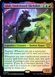 Lilah, Undefeated Slickshot (Promo Pack) (Outlaws of Thunder Junction)\nPromo: Planeswalker Stamped\nSingle\nMagic The Gathering