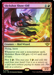 Slickshot Show-Off (Promo Pack) (Outlaws of Thunder Junction)\nPromo: Planeswalker Stamped\nSingle\nMagic The Gathering