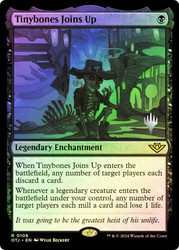 Tinybones Joins Up (Promo Pack) (Outlaws of Thunder Junction)\nPromo: Planeswalker Stamped\nSingle\nMagic The Gathering