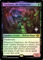 Tinybones, the Pickpocket (Promo Pack) (Outlaws of Thunder Junction)\nPromo: Planeswalker Stamped\nSingle\nMagic The Gathering