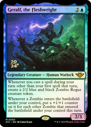 Geralf, the Fleshwright (Prerelease) (Outlaws of Thunder Junction)\nPromo: Date Stamped\nSingle\nMagic The Gathering