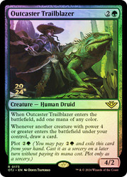 Outcaster Trailblazer (Prerelease) (Outlaws of Thunder Junction)\nPromo: Date Stamped\nSingle\nMagic The Gathering
