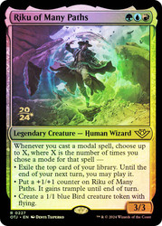 Riku of Many Paths (Prerelease) (Outlaws of Thunder Junction)\nPromo: Date Stamped\nSingle\nMagic The Gathering