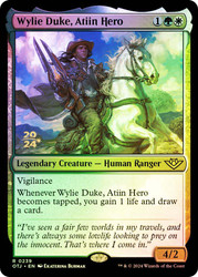 Wylie Duke, Atiin Hero (Prerelease) (Outlaws of Thunder Junction)\nPromo: Date Stamped\nSingle\nMagic The Gathering