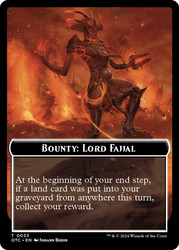 {Bounty: Lord Fajjal}\nOutlaws of Thunder Junction Commander\nSingle\nMagic The Gathering