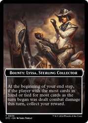 {Bounty: Lyssa, Sterling Collector}\nOutlaws of Thunder Junction Commander\nSingle\nMagic The Gathering