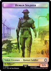 {Human Soldier Token} // {Treasure Token} (#018)\nFallout Commander\nSingle\nMagic The Gathering