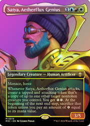 Satya, Aetherflux Genius (Borderless)\nModern Horizons 3 Commander - Variants\nSingle\nMagic The Gathering