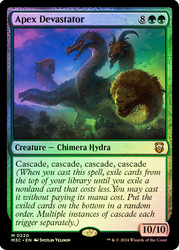 Apex Devastator (Ripple Foil)\nModern Horizons 3 Commander - Alternate Foil\nSingle\nMagic The Gathering