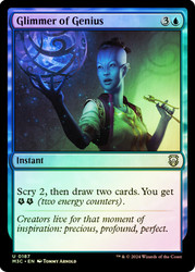 Glimmer of Genius (Ripple Foil)\nModern Horizons 3 Commander - Alternate Foil\nSingle\nMagic The Gathering