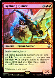 Lightning Runner (Ripple Foil)\nModern Horizons 3 Commander - Alternate Foil\nSingle\nMagic The Gathering