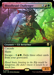 Bloodbraid Challenger (Extended Art) (Ripple Foil)\nModern Horizons 3 Commander - Alternate Foil Variants\nSingle\nMagic The Gathering
