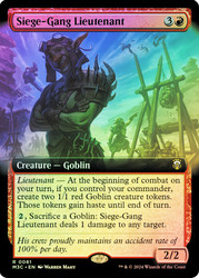 Siege-Gang Lieutenant (Extended Art) (Ripple Foil)\nModern Horizons 3 Commander - Alternate Foil Variants\nSingle\nMagic The Gathering